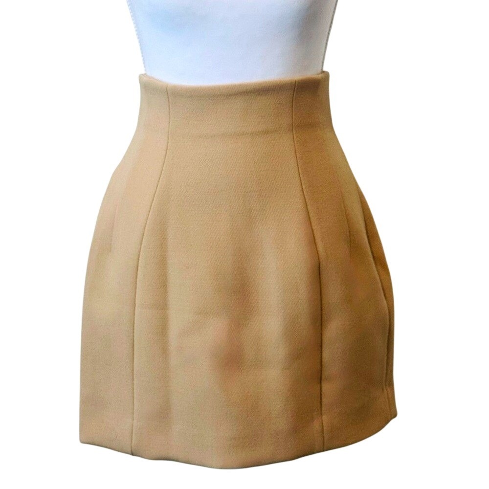 & Other Stories Mini Skirt Structured High Waisted Tan Sz 4
